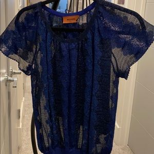 Missioni blue sheer top
